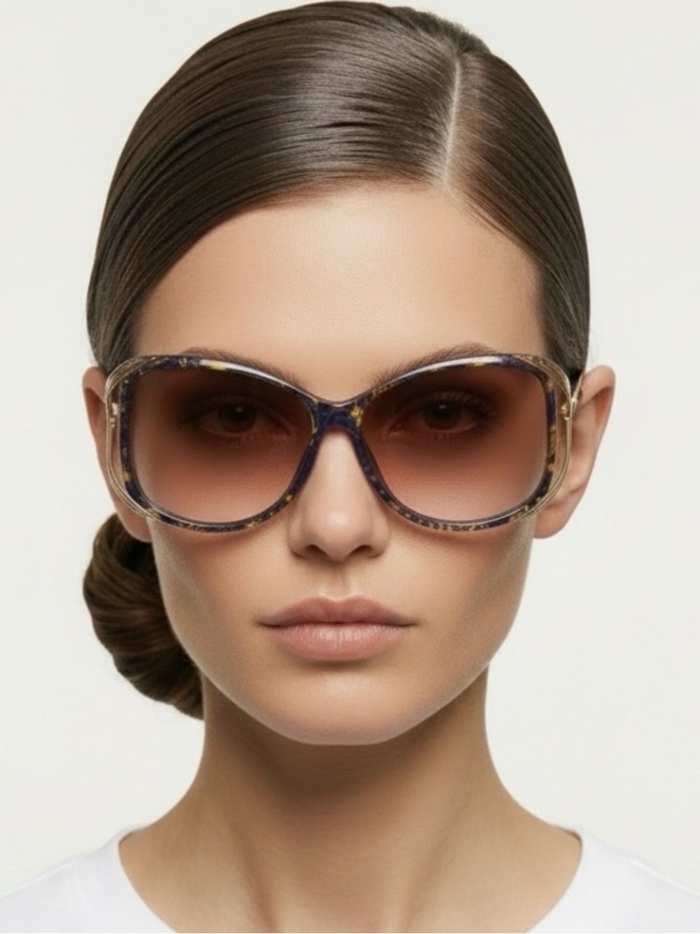 Christian Dior 2606 Sunglasses Vintage 1980s Deadstock Full Set Butterfly Gold